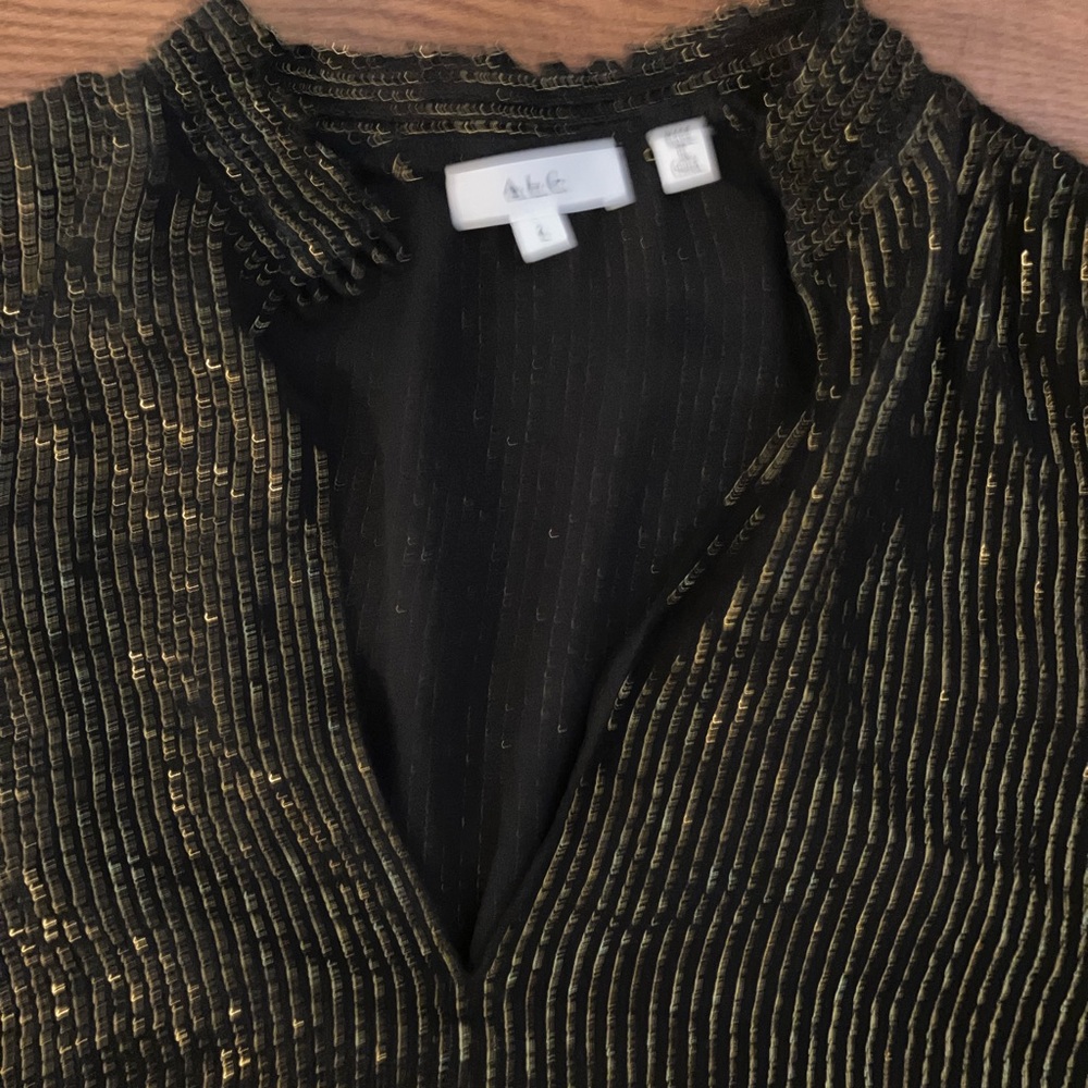 A.L.C. Shimmering Black and Gold Blouse